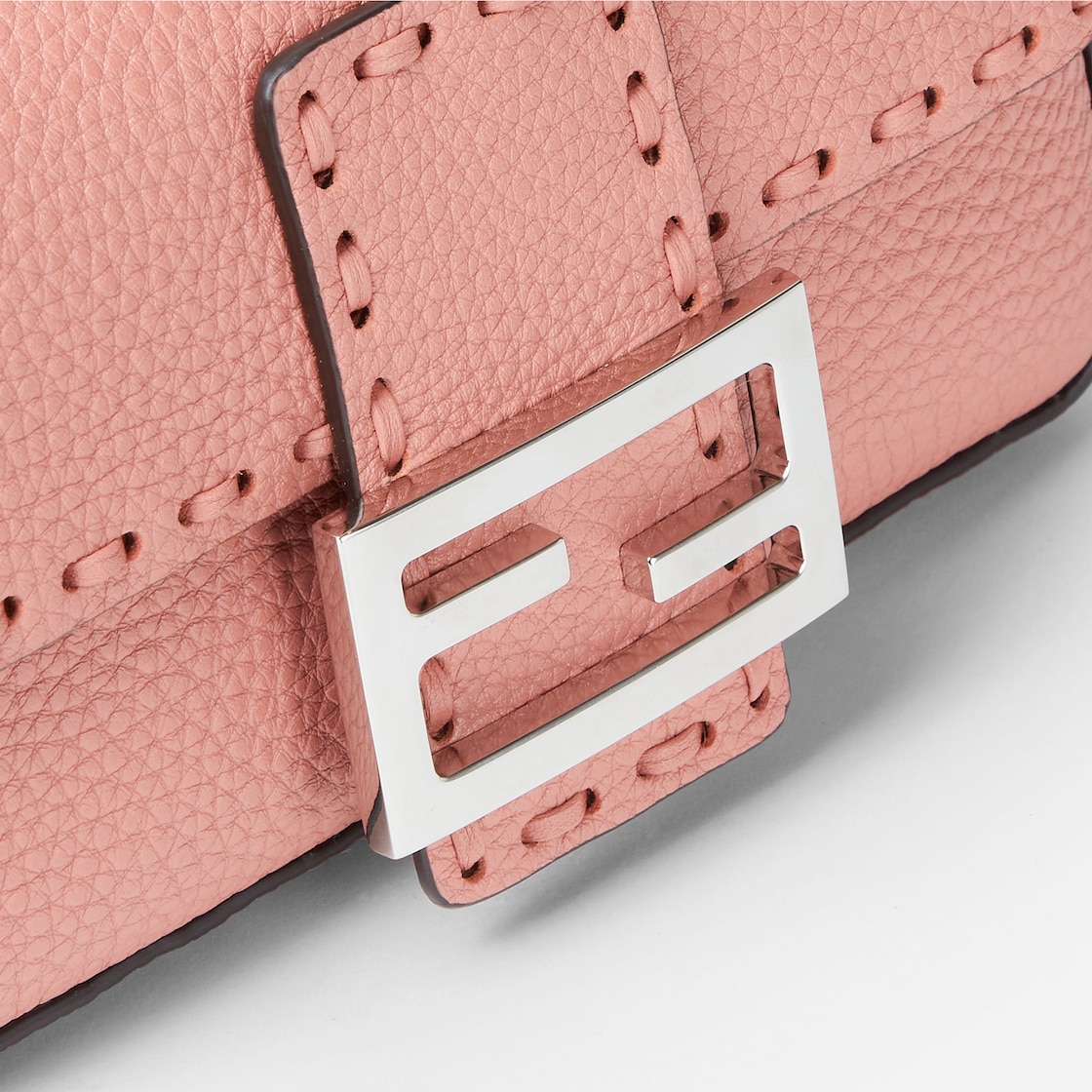 FENDI Baguette® Mini Powder pink Selleria bag with 309 hand-sewn topstitches - Image 3